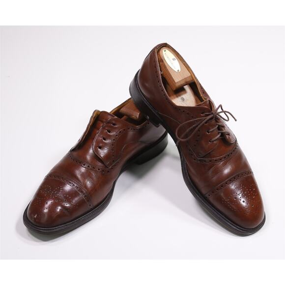Paolo De Marco Brown Captoe Oxford Leather Dress Shoes 10.5 M